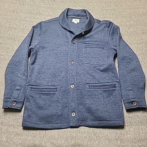 Surf Sidesupply Mens Fleece Jacket 2XL Blue Button Up Pockets Outdoor Sweatshirt - Picture 1 of 10